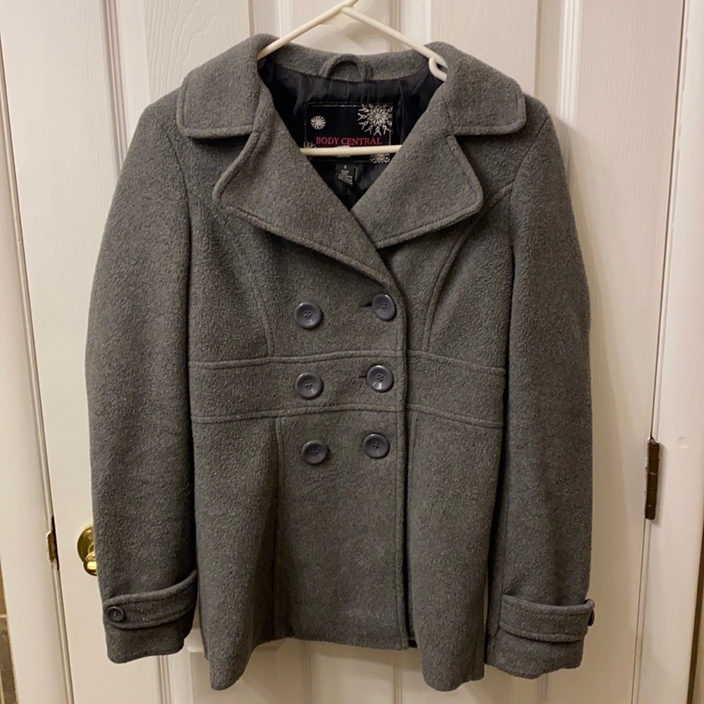 Junior’s Gray Pea Coat - Picture 10 of 12